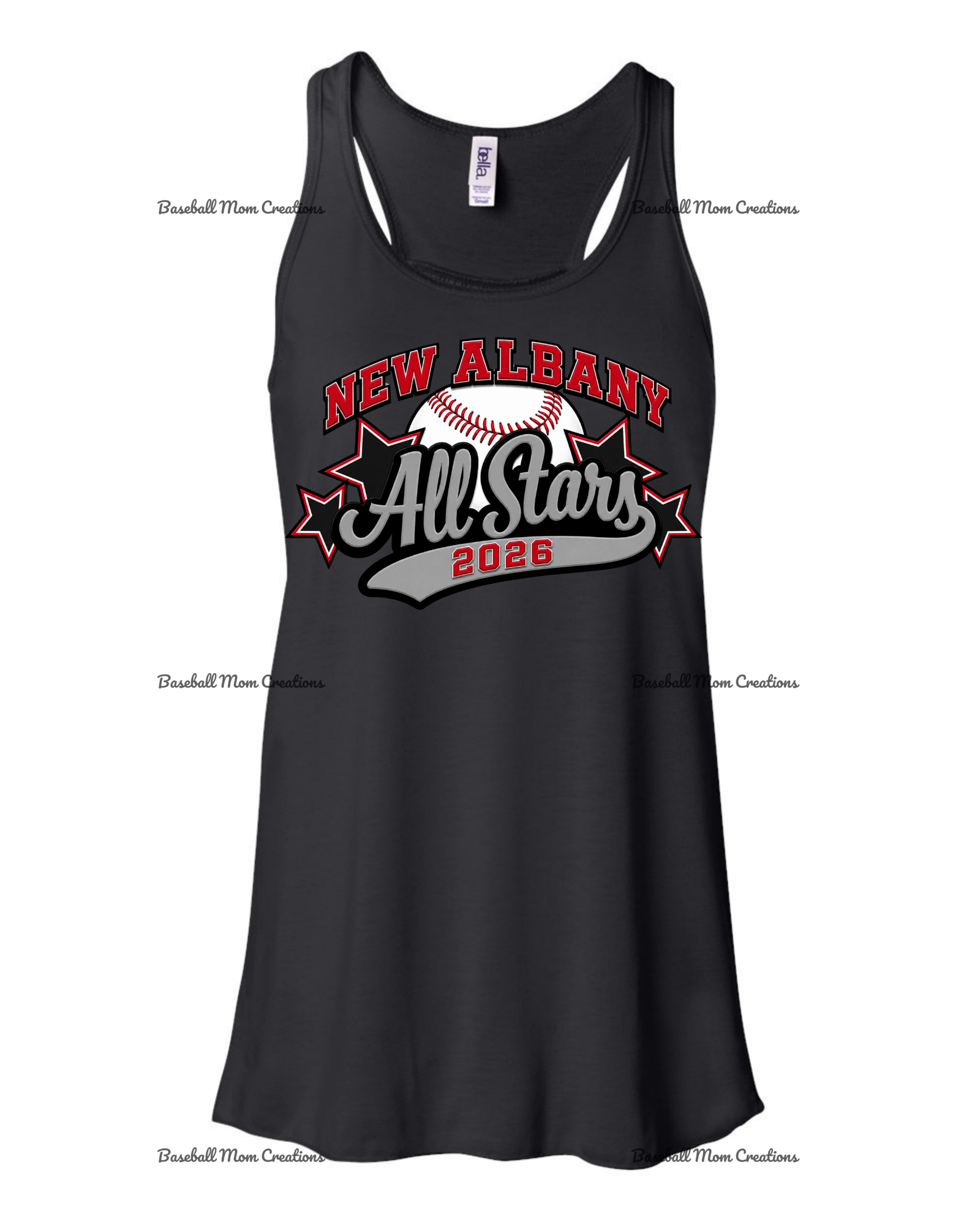 Women's & Girls Bella Flowy Racer Back New Albany LL Baseball