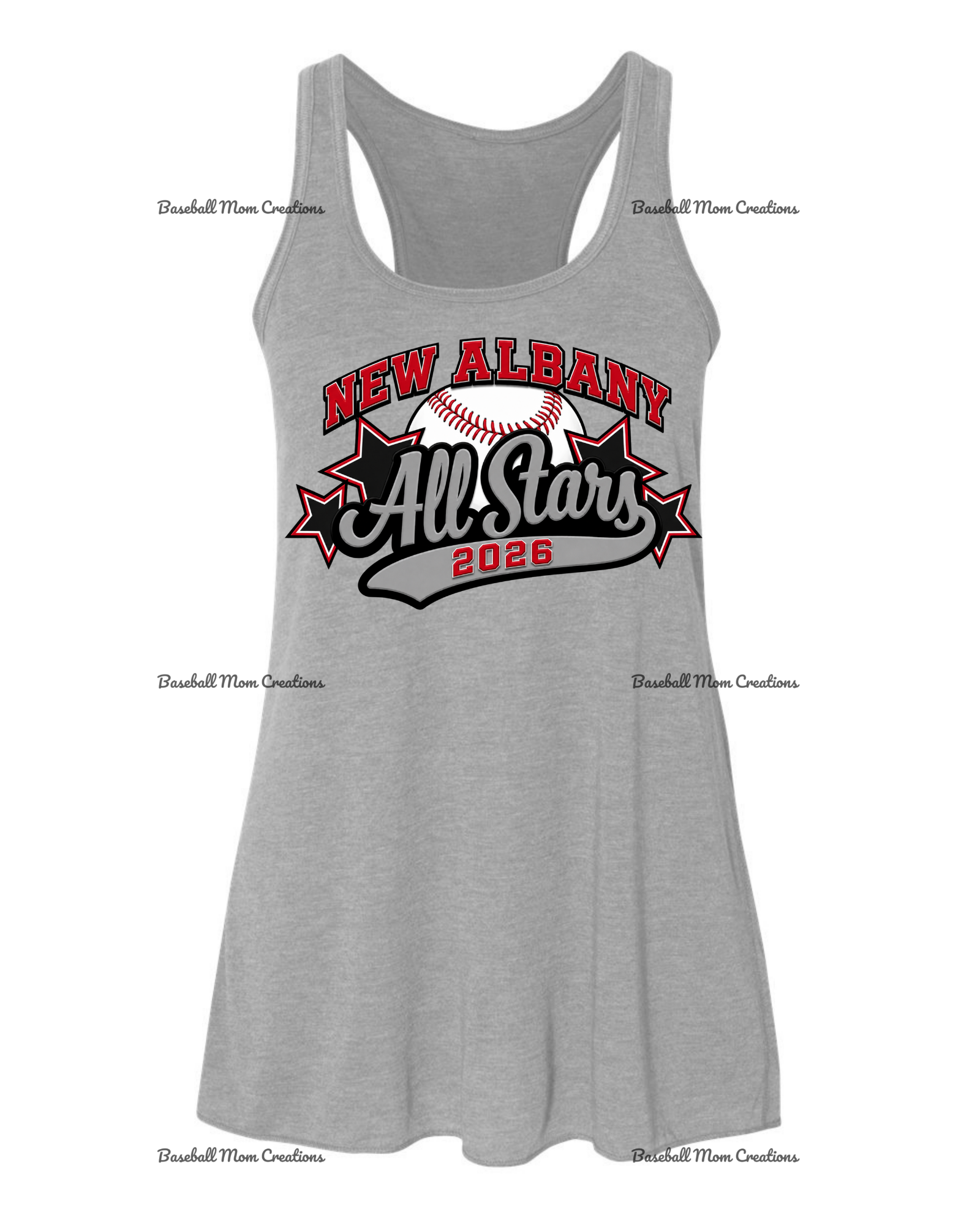 Women's & Girls Bella Flowy Racer Back New Albany LL Baseball