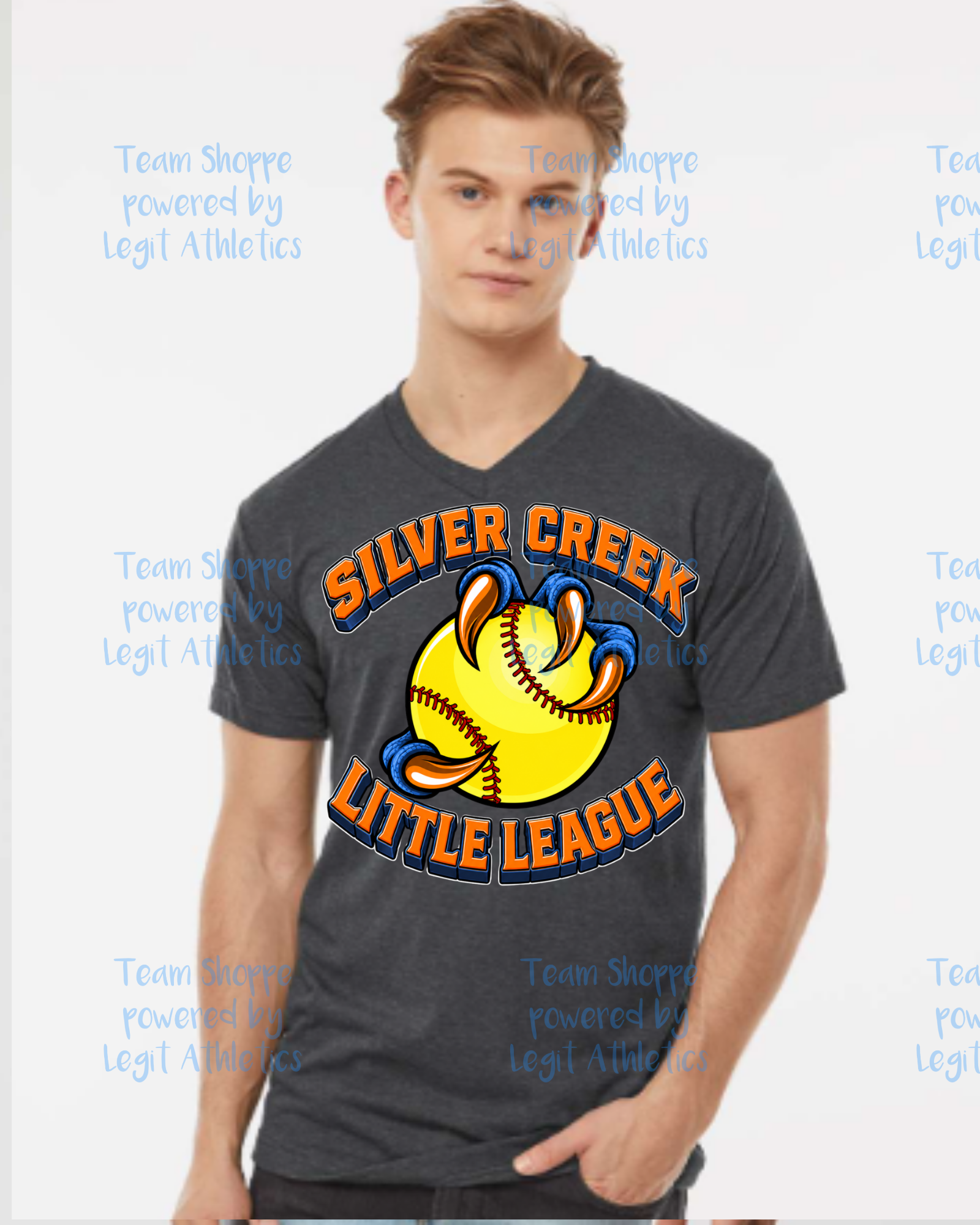 Adult Unisex Vneck Silver Creek LL Softball