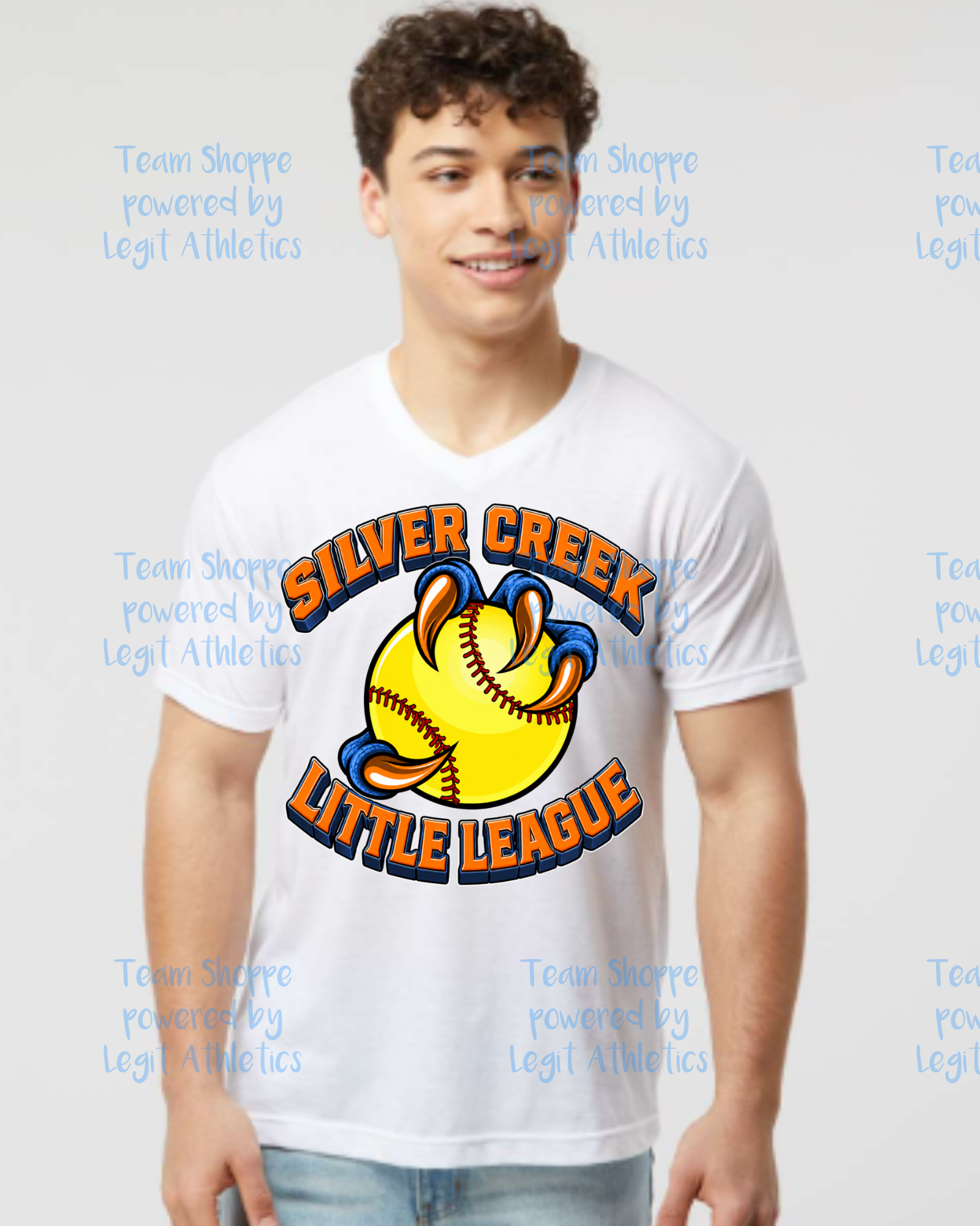 Adult Unisex Vneck Silver Creek LL Softball