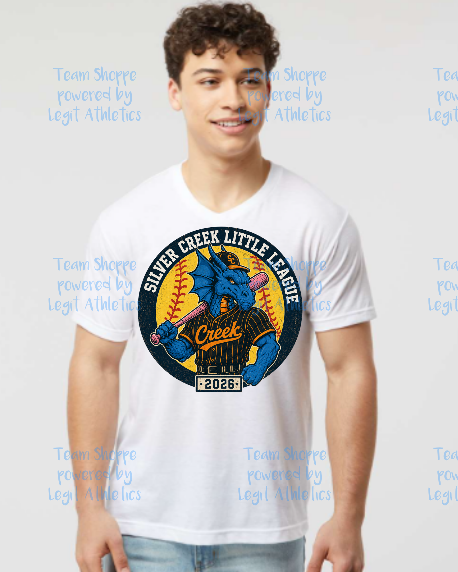 Adult Unisex Vneck Silver Creek LL Softball
