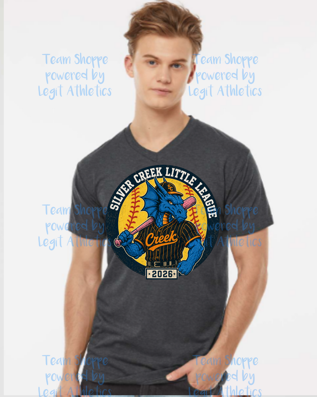 Adult Unisex Vneck Silver Creek LL Softball