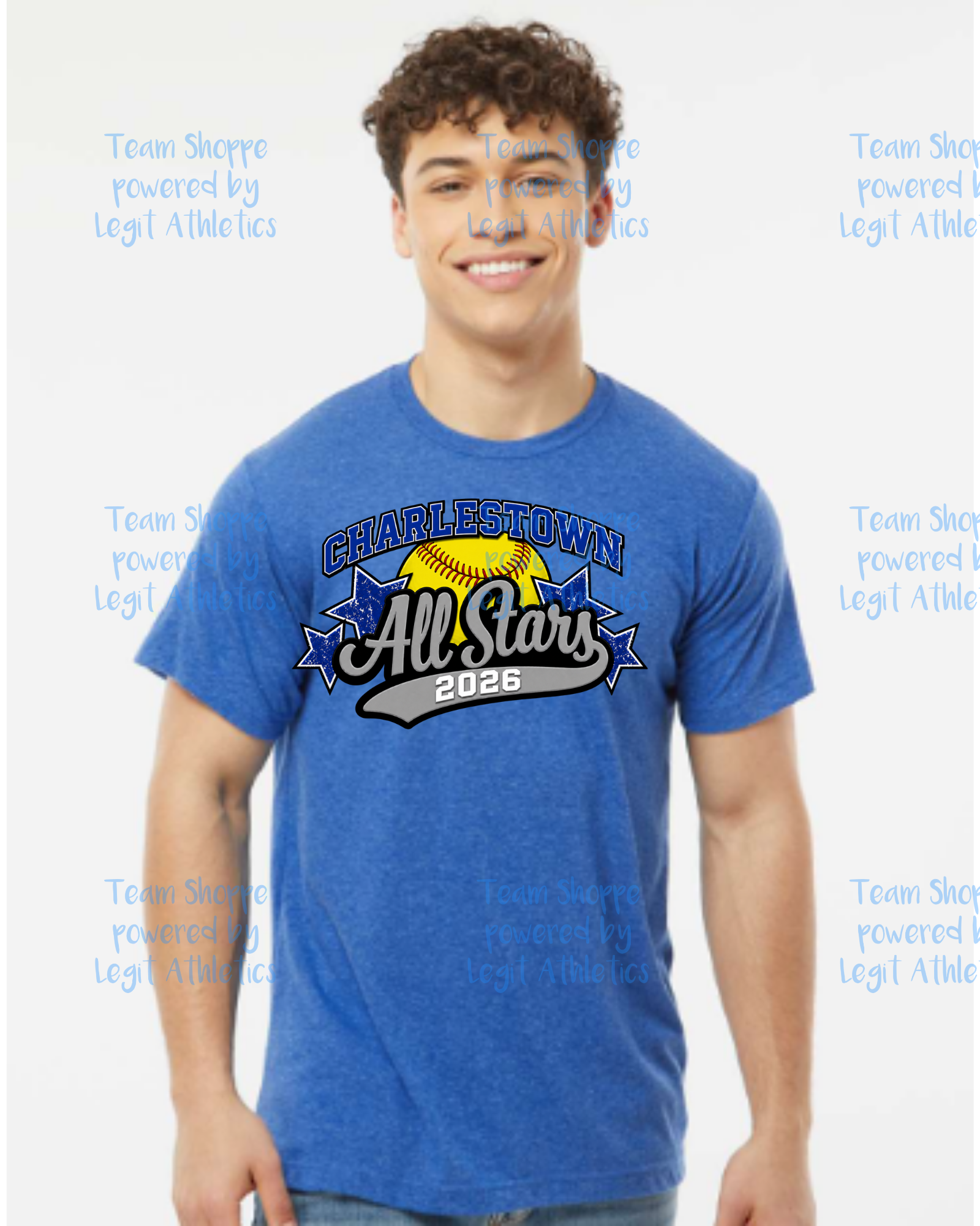 Adult or Youth Unisex Tshirt Charlestown ALL STARS ~ Softball