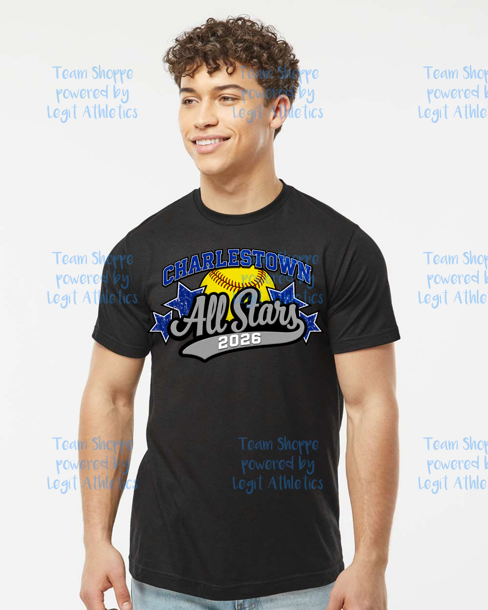 Adult or Youth Unisex Tshirt Charlestown ALL STARS ~ Softball