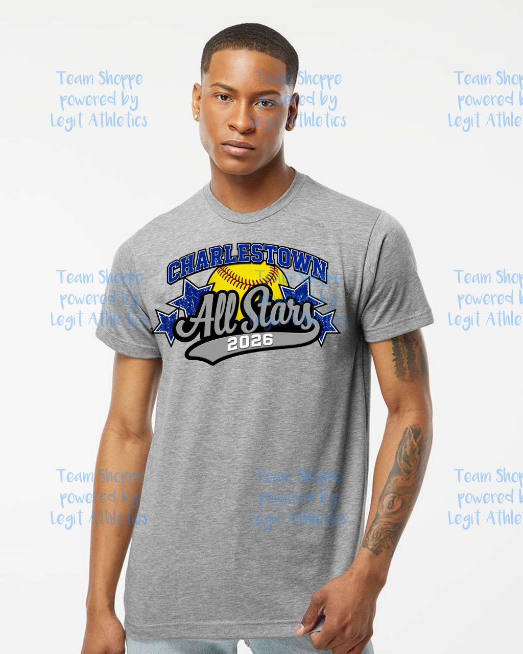 Adult or Youth Unisex Tshirt Charlestown ALL STARS ~ Softball