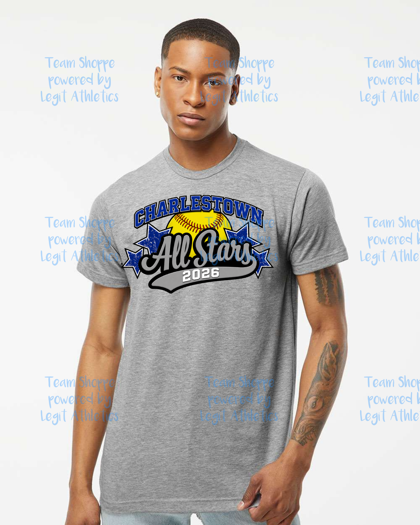 Adult or Youth Unisex Tshirt Charlestown ALL STARS ~ Softball