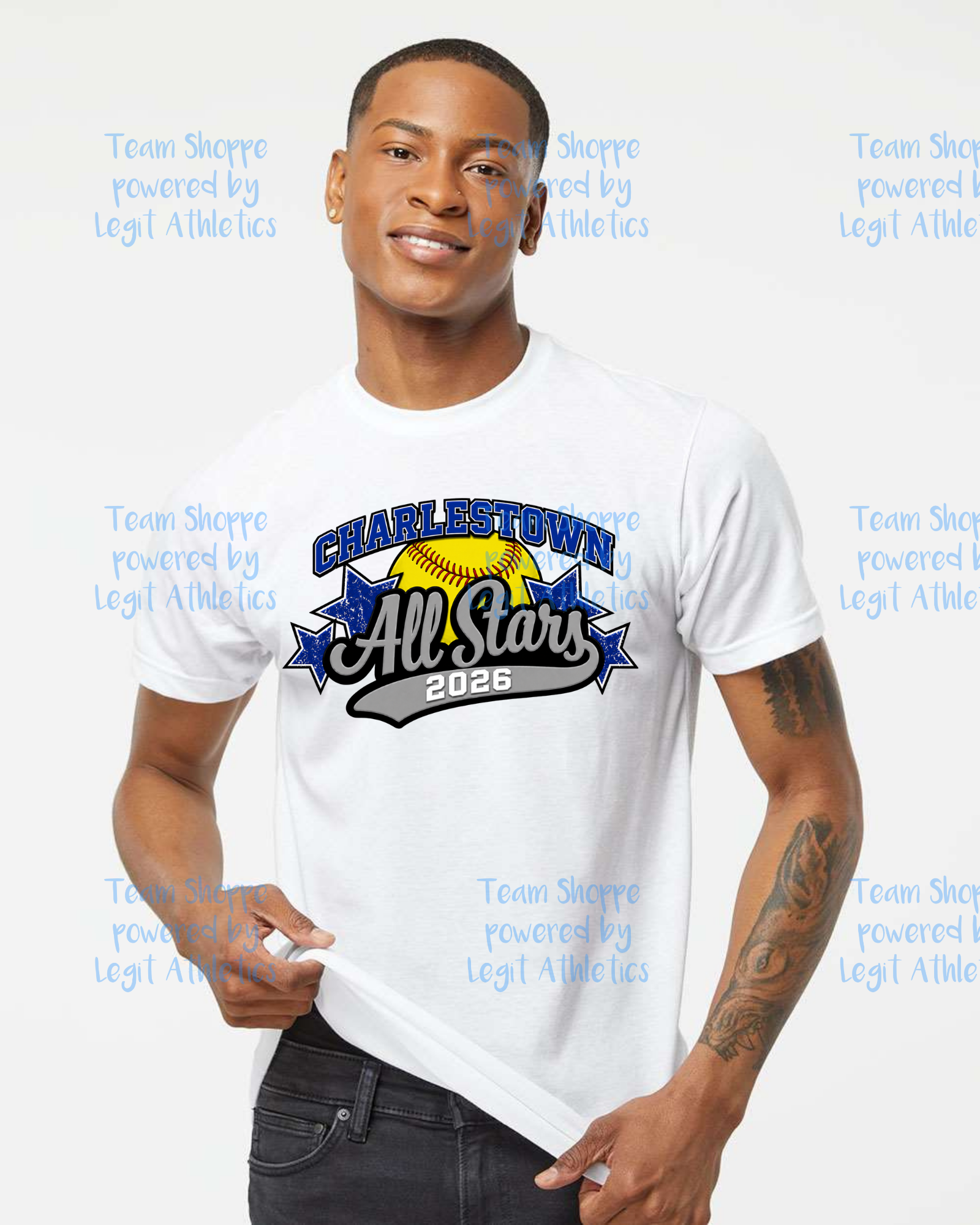 Adult or Youth Unisex Tshirt Charlestown ALL STARS ~ Softball