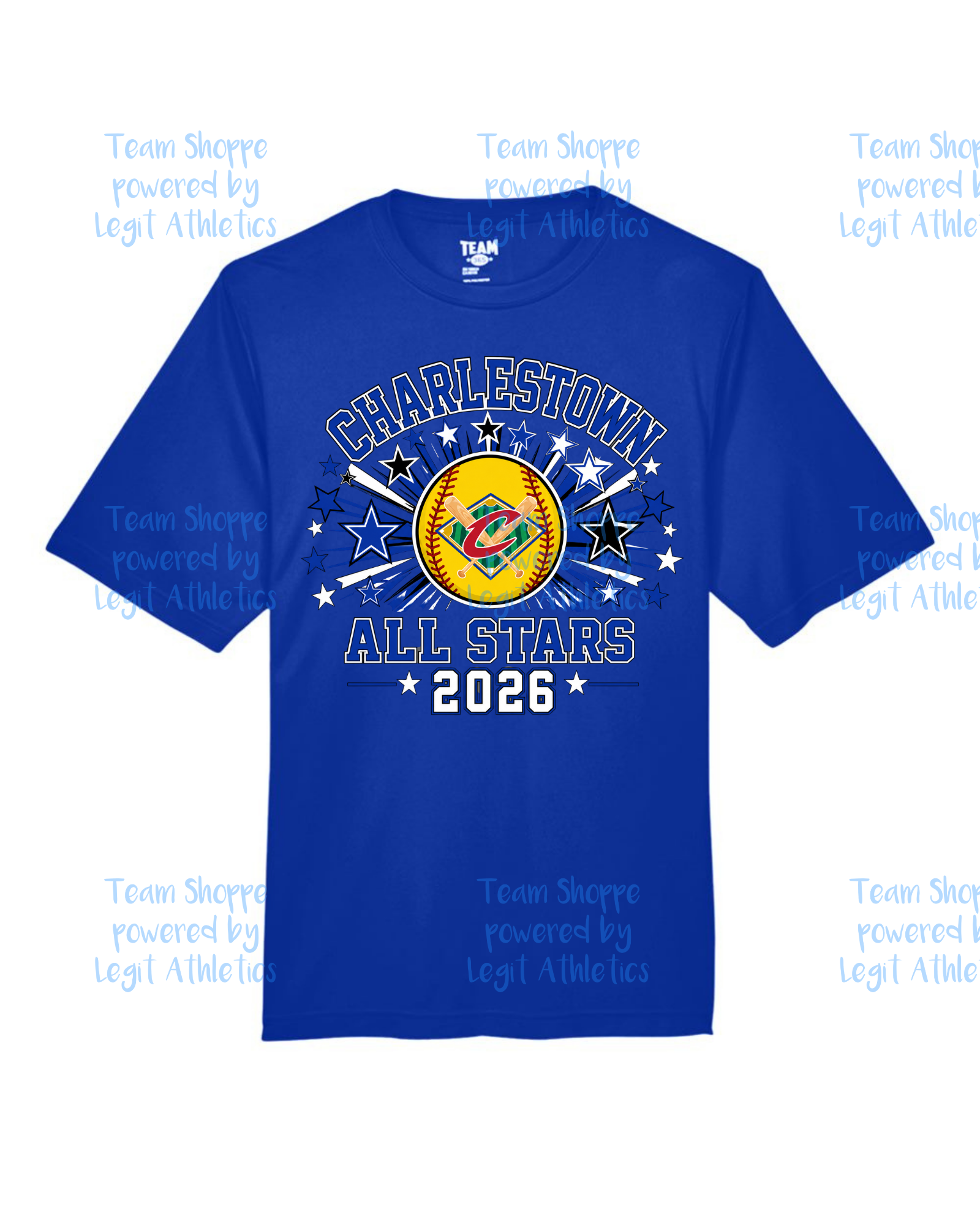 Adult or Youth Drifit Tshirt Charlestown LL Softball